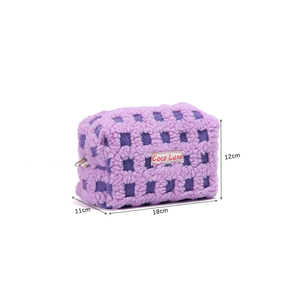 Waffle Lamb Plush Makeup Bag