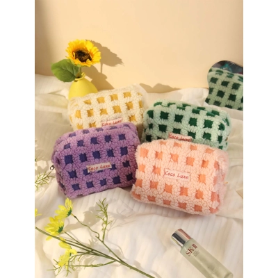 Waffle Lamb Plush Makeup Bag 01