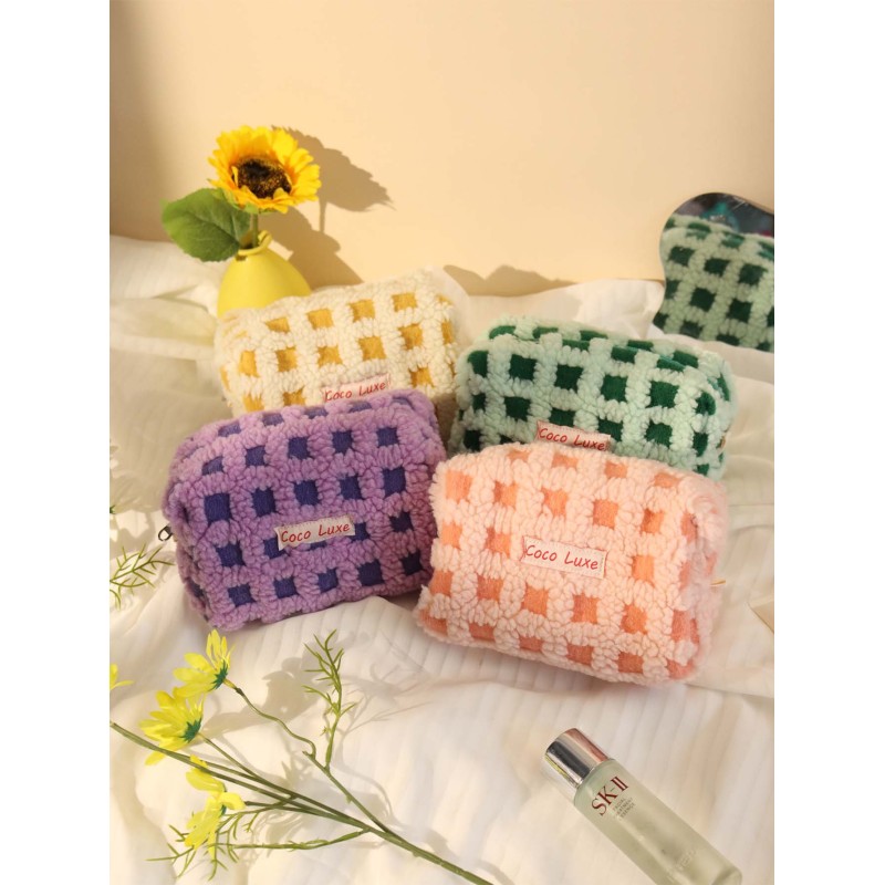 Waffle Lamb Plush Makeup Bag
