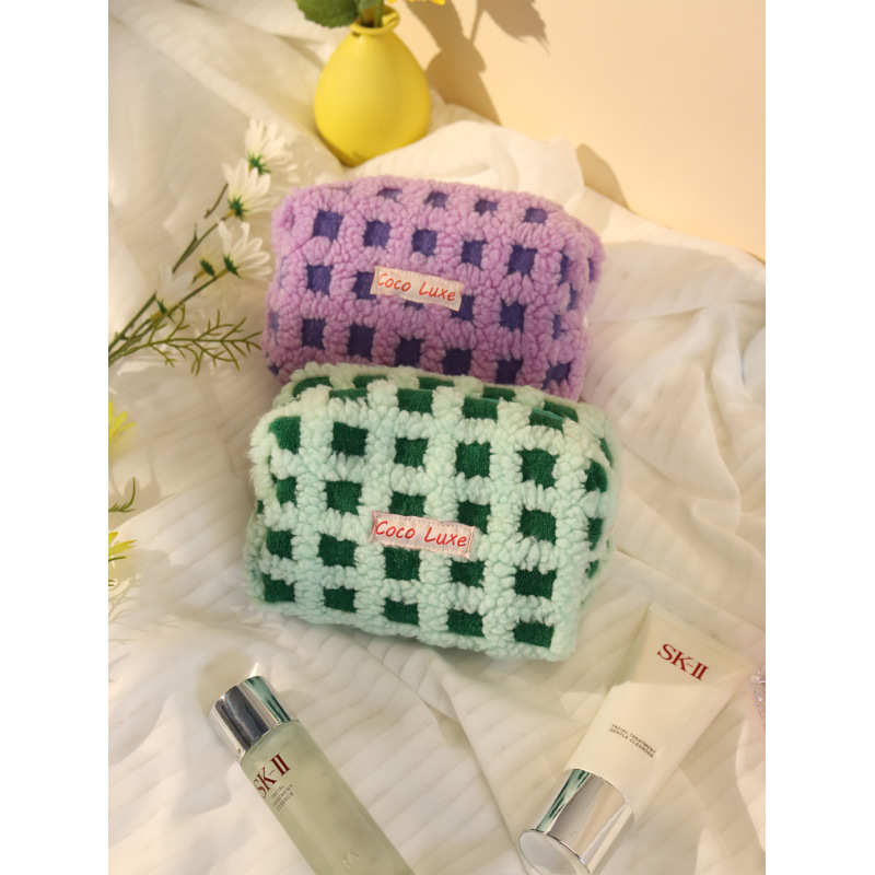 Waffle Lamb Plush Makeup Bag