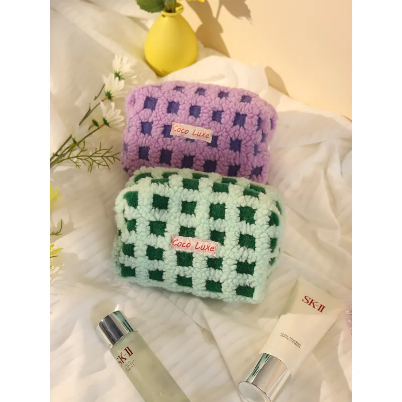 Waffle Lamb Plush Makeup Bag