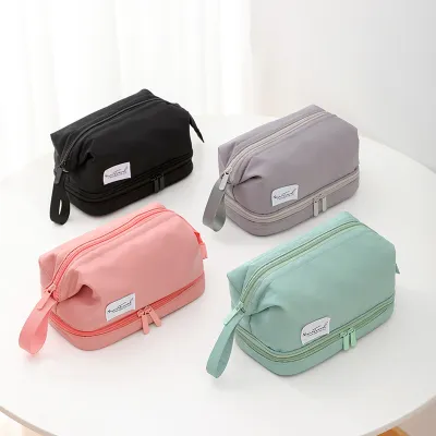Double layered portable makeup bag with large capacity 02