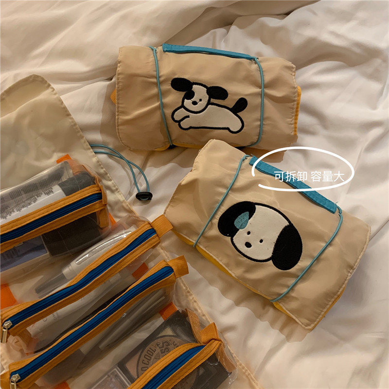 Folding storage detachable makeup bag