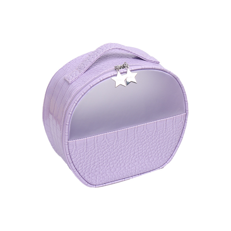 Half round PU waterproof cosmetic storage bag