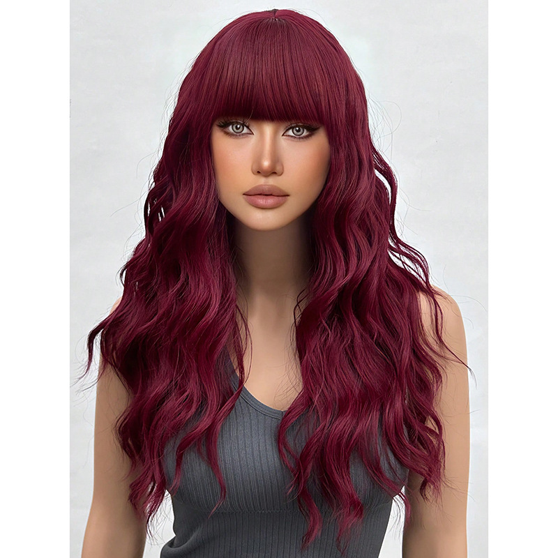 Full head gradient long roll layered fluffy natural micro roll wig