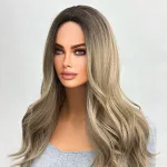Full head gradient long roll layered fluffy natural micro roll wig