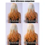 Full head gradient long roll layered fluffy natural micro roll wig