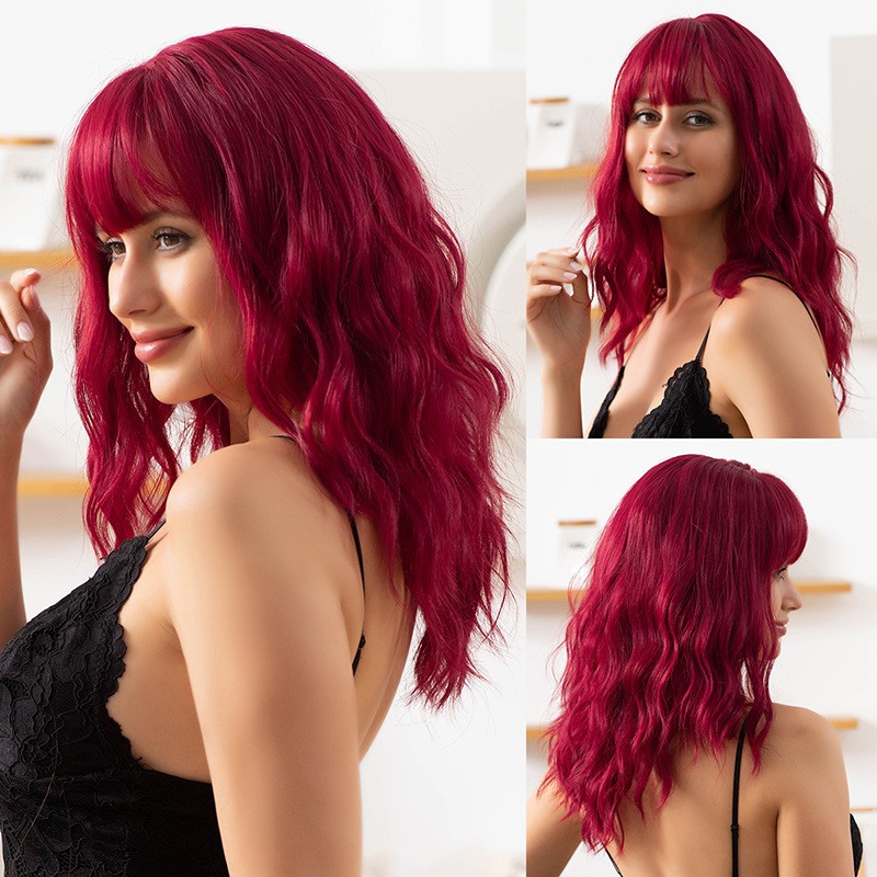 Bangs, wigs, curly hair, water ripples, fluffy