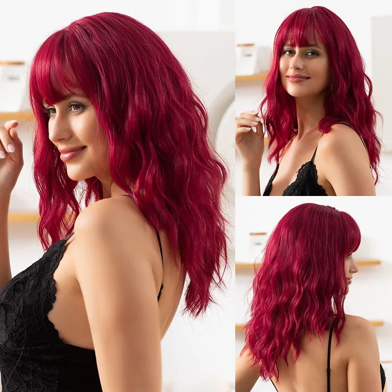 Bangs, wigs, curly hair, water ripples, fluffy