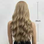 Long gold wavy wig with a natural appearance & gradual curling