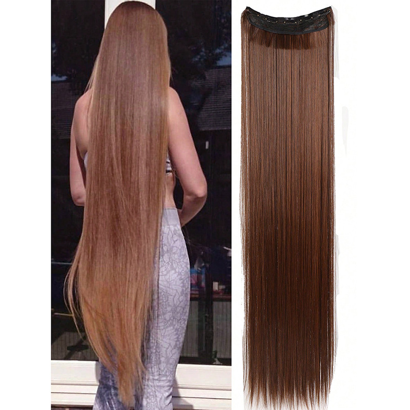 One piece seamless wig with invisible hair extensions & increased fluffiness