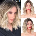 Short curly wig with bangs, loose curly hair