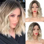 Short curly wig with bangs, loose curly hair