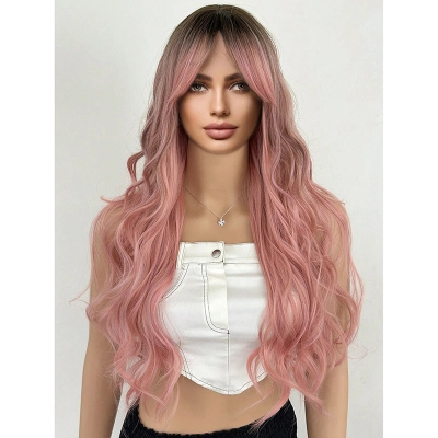 Wig, full head, mid length, curly hair 02