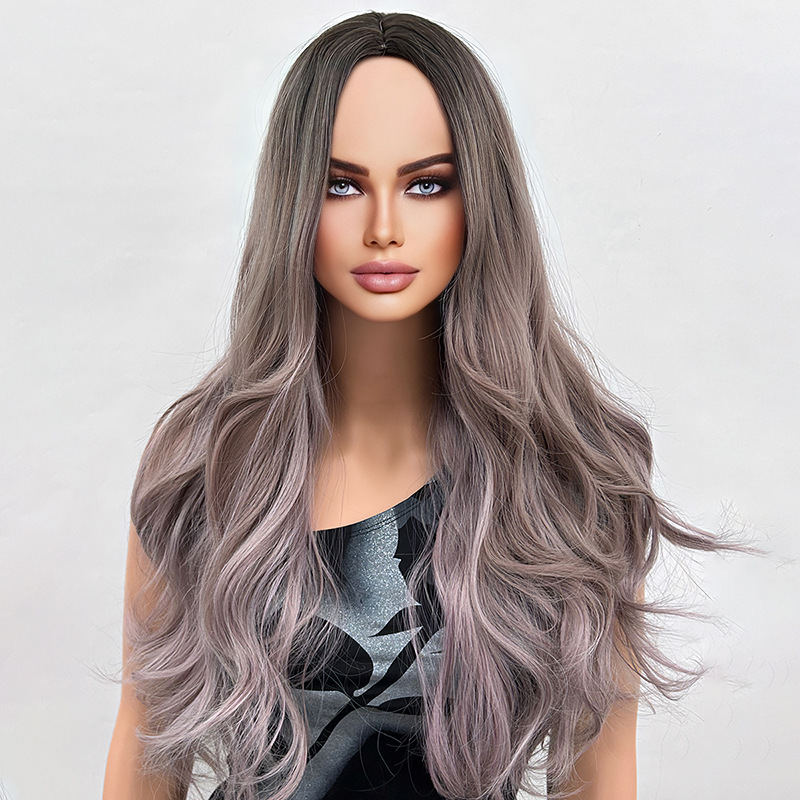 Wig, full head, mid length, curly hair