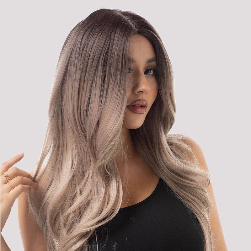 Wig, full head, mid length, curly hair