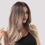 Wig, full head, mid length, curly hair