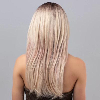 Wig fashionable blonde wavy curls 02