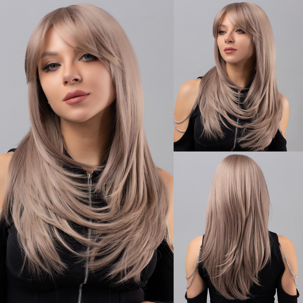 Wig fashionable blonde wavy curls