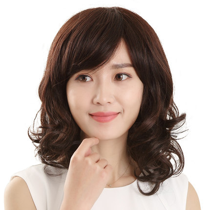 Wig full head big wave fluffy middle-aged & elderly