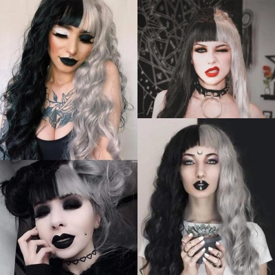 Wig full head dyed with large waves, simulating nature 02