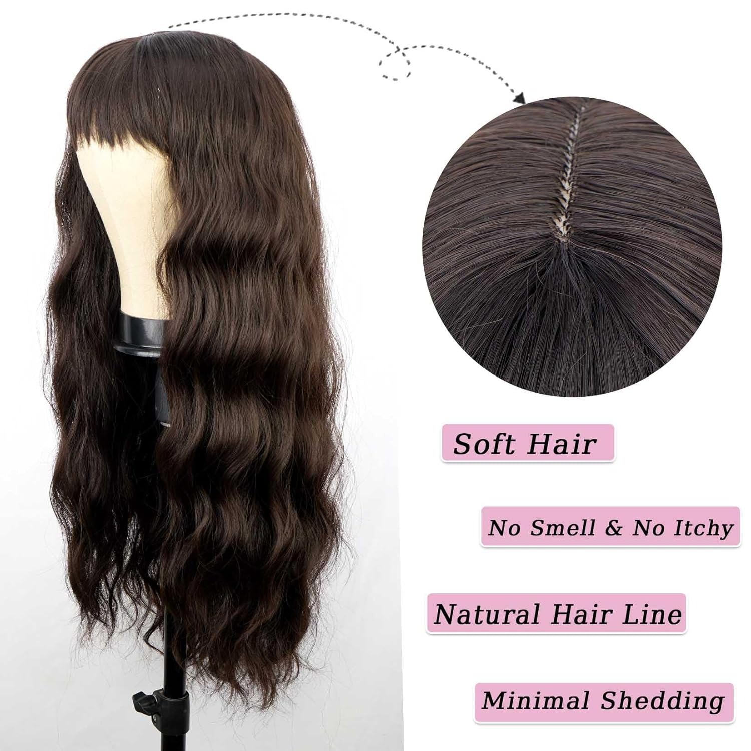 Black wig with naturally long curly hair Lolita