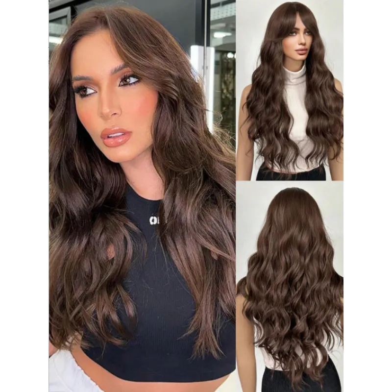 Black wig with naturally long curly hair Lolita
