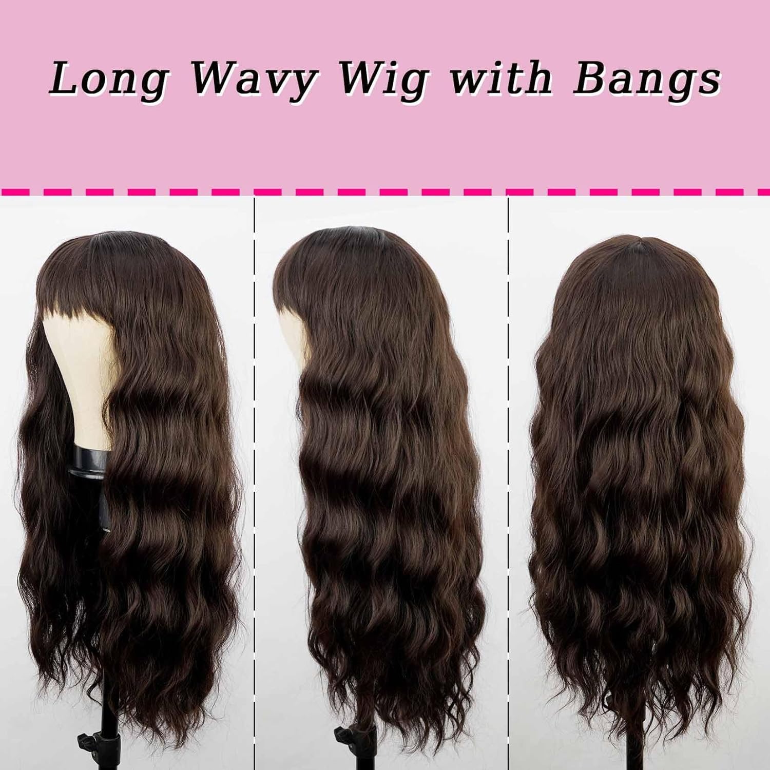 Black wig with naturally long curly hair Lolita