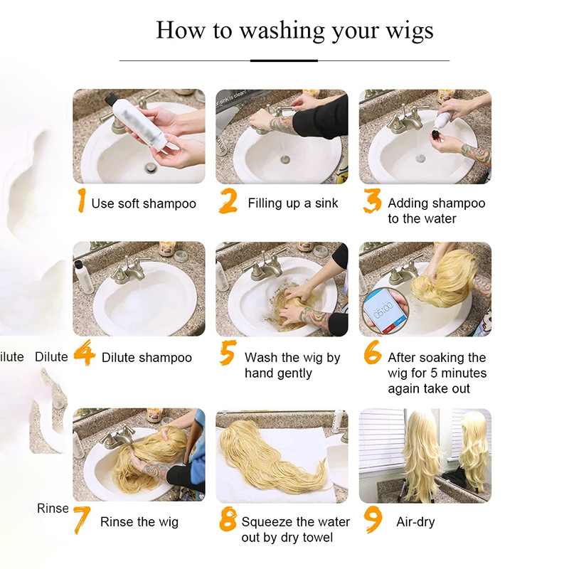 Full head wig black and white natural fluffy natural