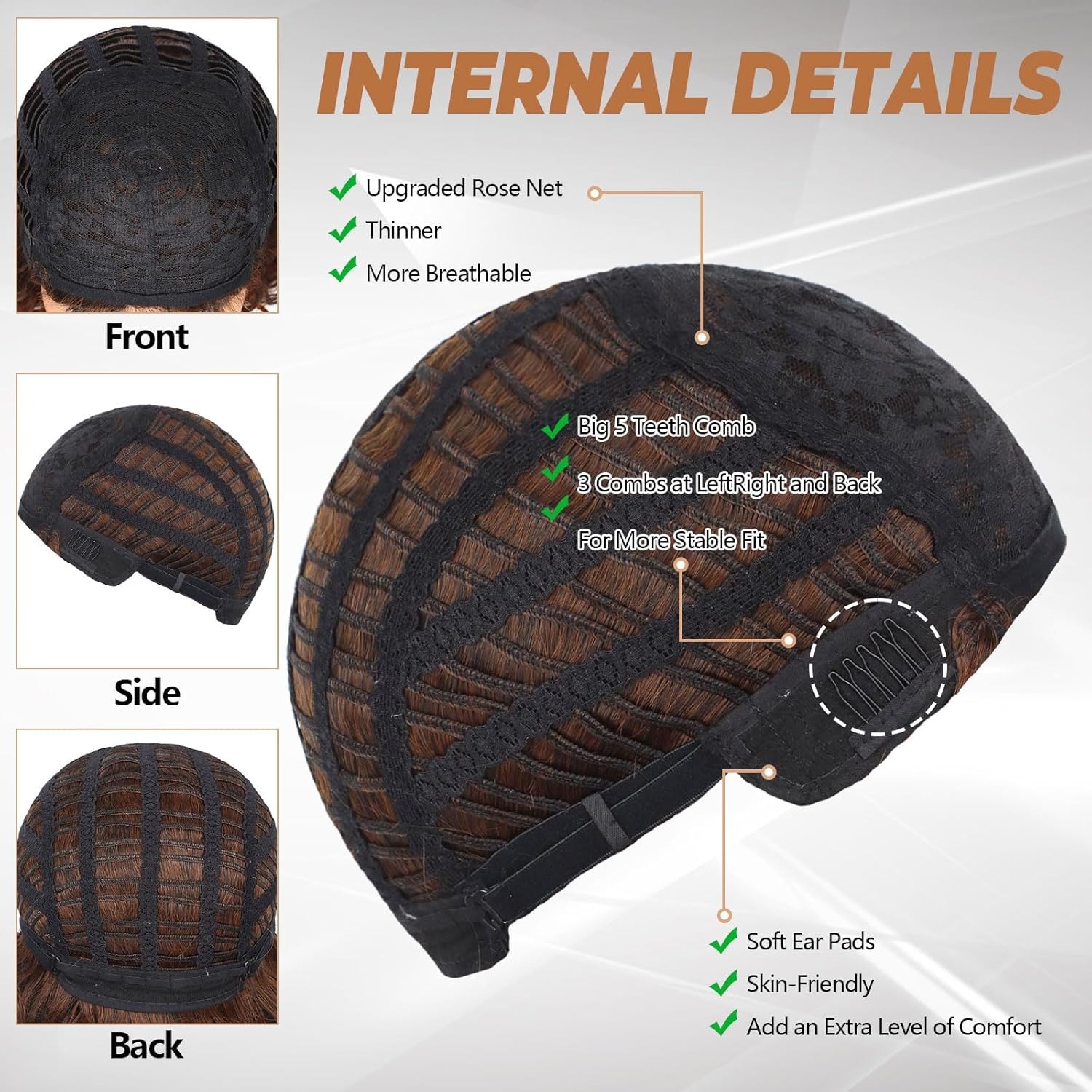 Wig full head naturally fluffy with loose bangs