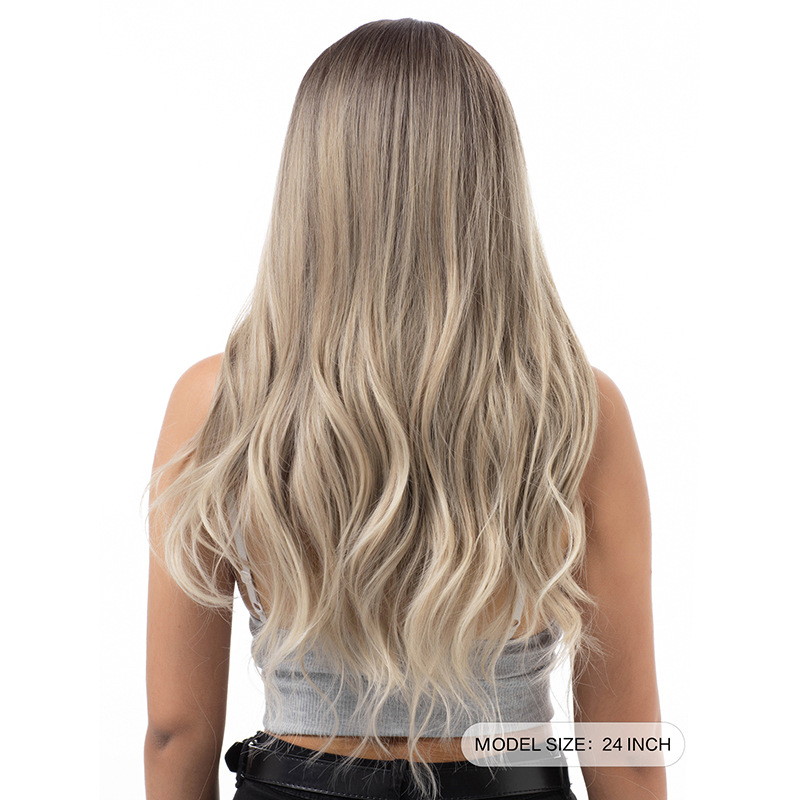 Bangs gradient gray long straight hair