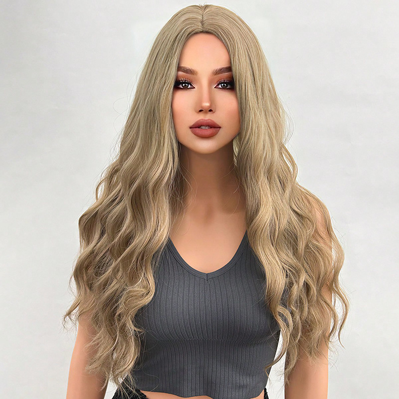 Bangs gradient gray long straight hair