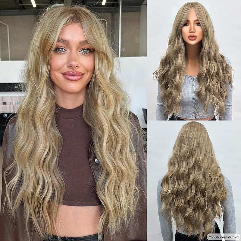 Bangs gradient gray long straight hair