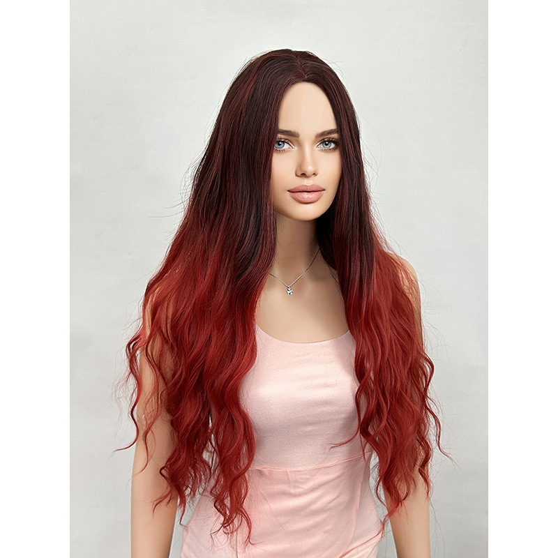 Bangs gradient gray long straight hair