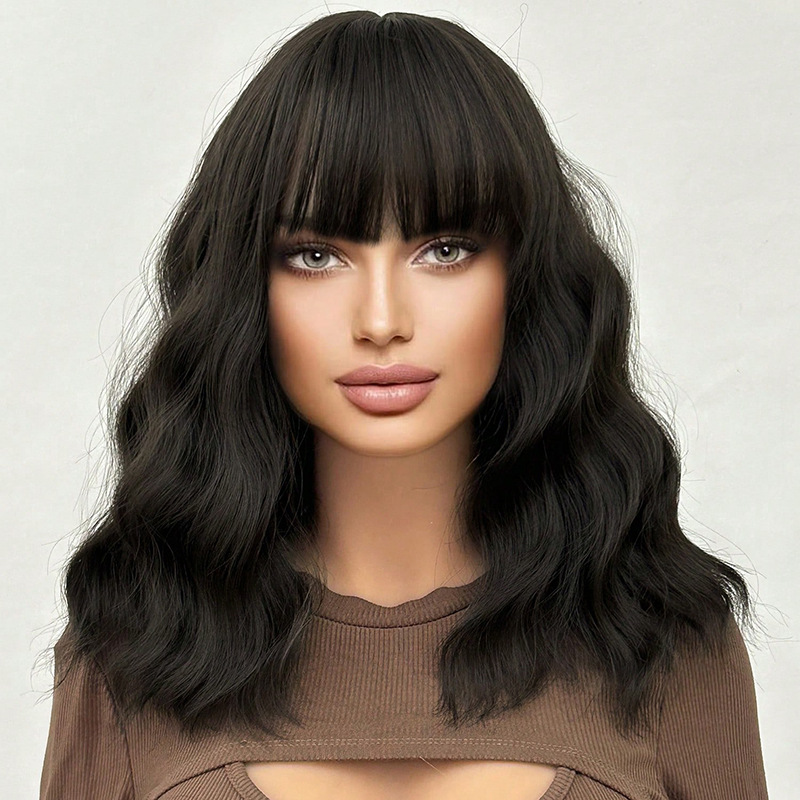 Black and white dual tone short hair wig