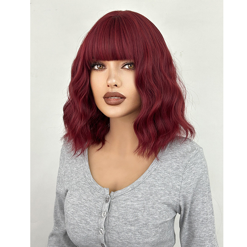 Black and white dual tone short hair wig