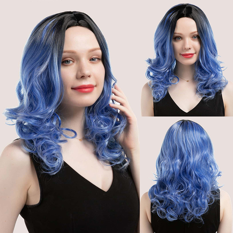 Black and white dual tone short hair wig