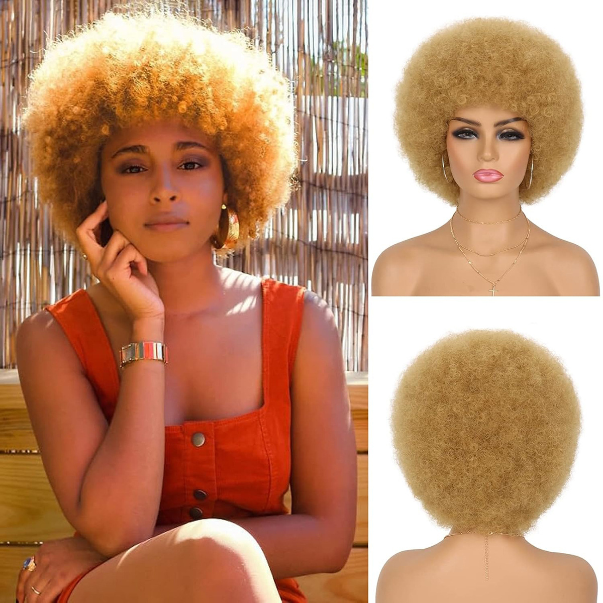 Fluffy wig, elastic and soft wig