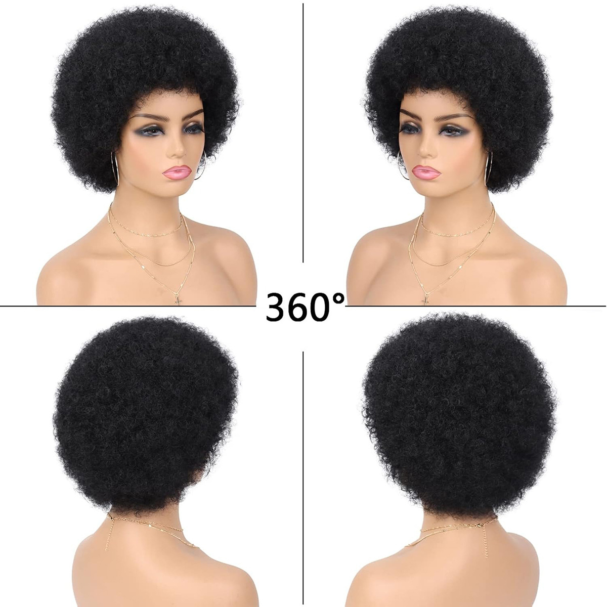 Fluffy wig, elastic and soft wig