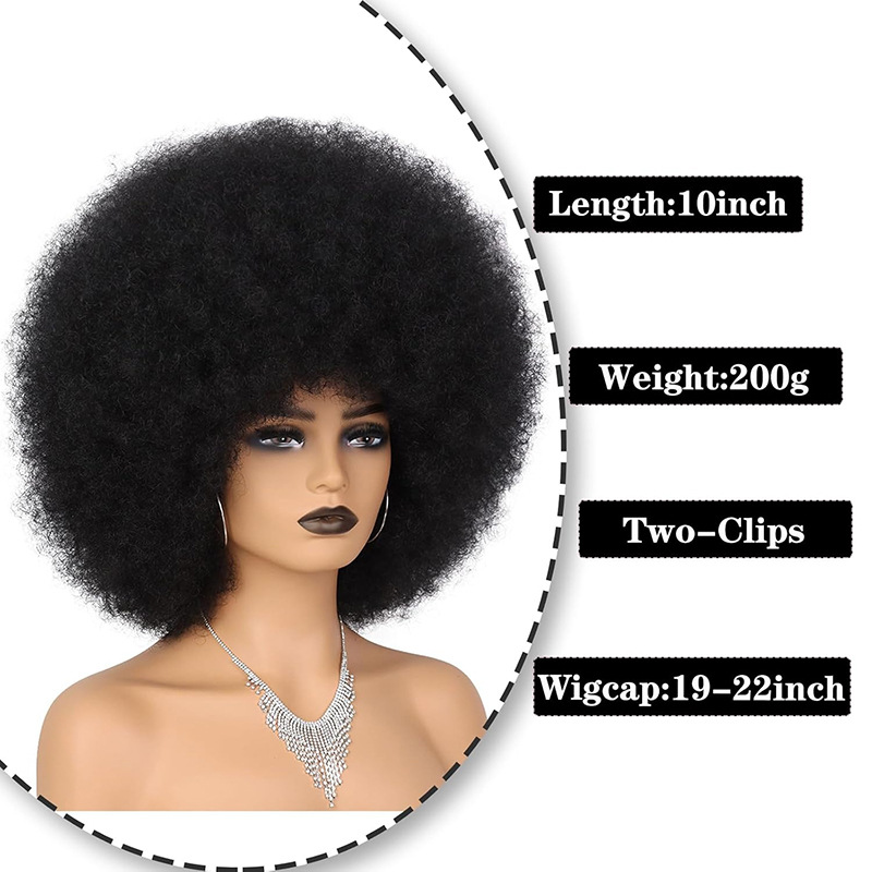 Full head small roll black bubble wig with elasticity & softness