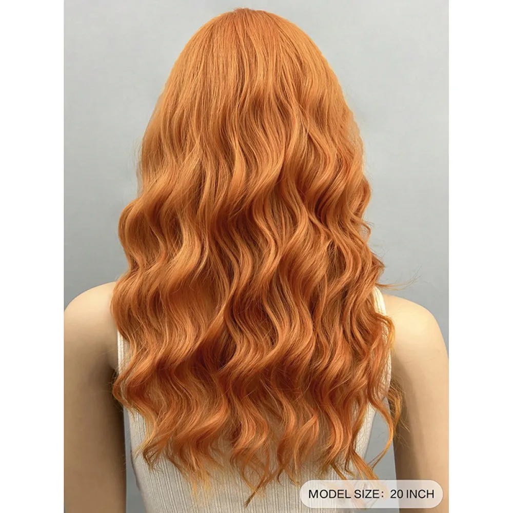 Full head wig with split long curly fashionable hair