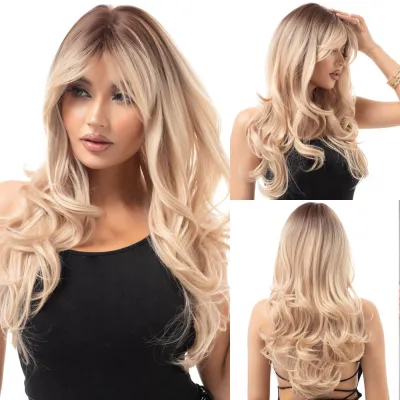 Long roll layered fashionable wig 01