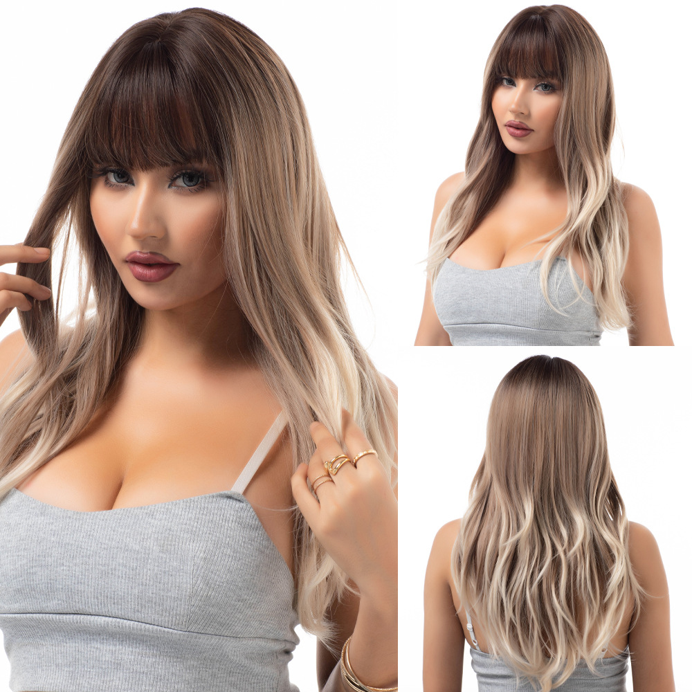 Long roll layered fashionable wig