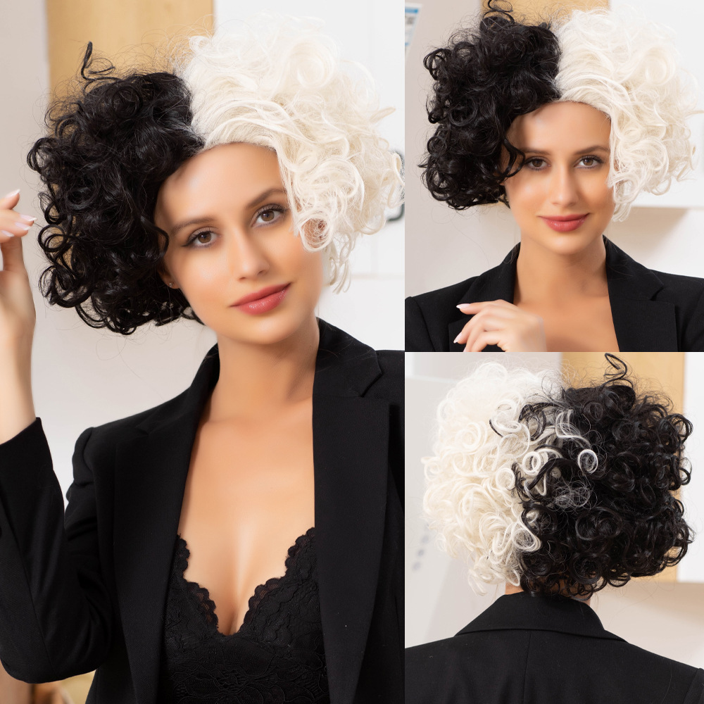 Anime festival style two-color multi-color long straight wig