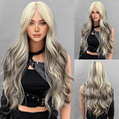 Big Wave Wig Black Gradient Grey 01