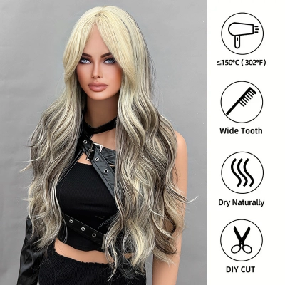 Big Wave Wig Black Gradient Grey 02