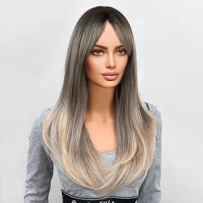 Gradient gold wig for self comfort 02