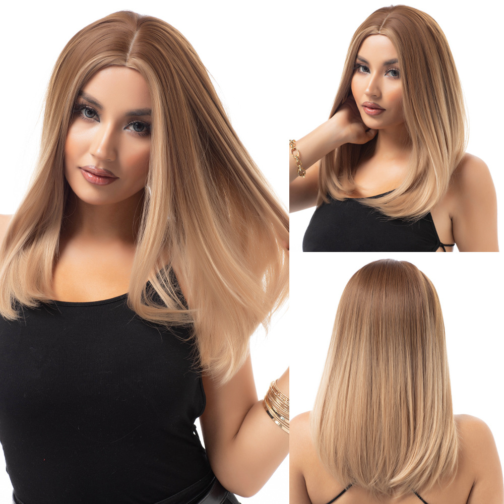 Layered wig with various short hair, collarbone, straight hair