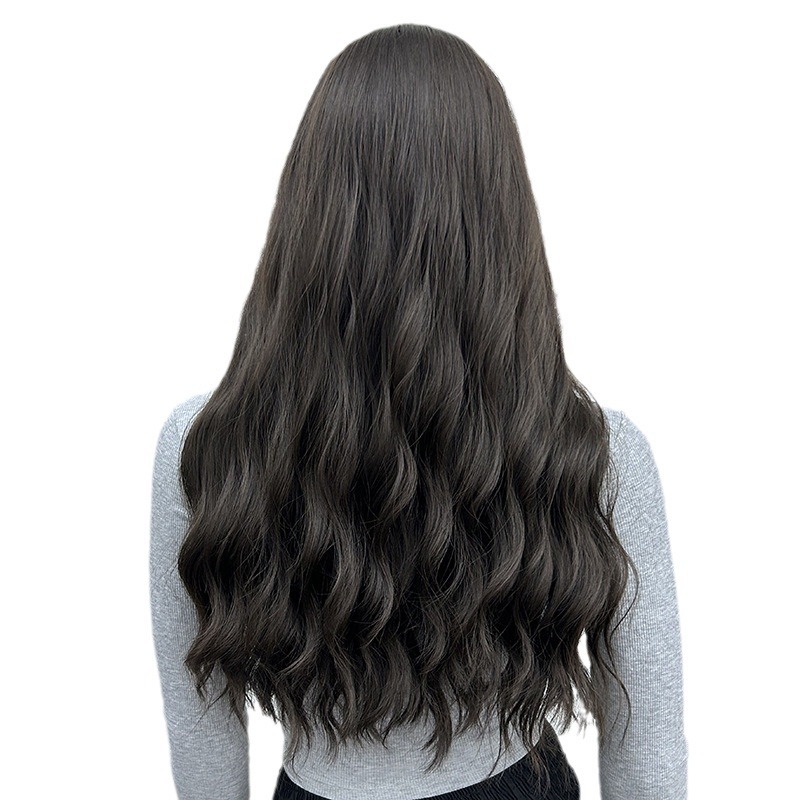 Natural wave wig with bangs