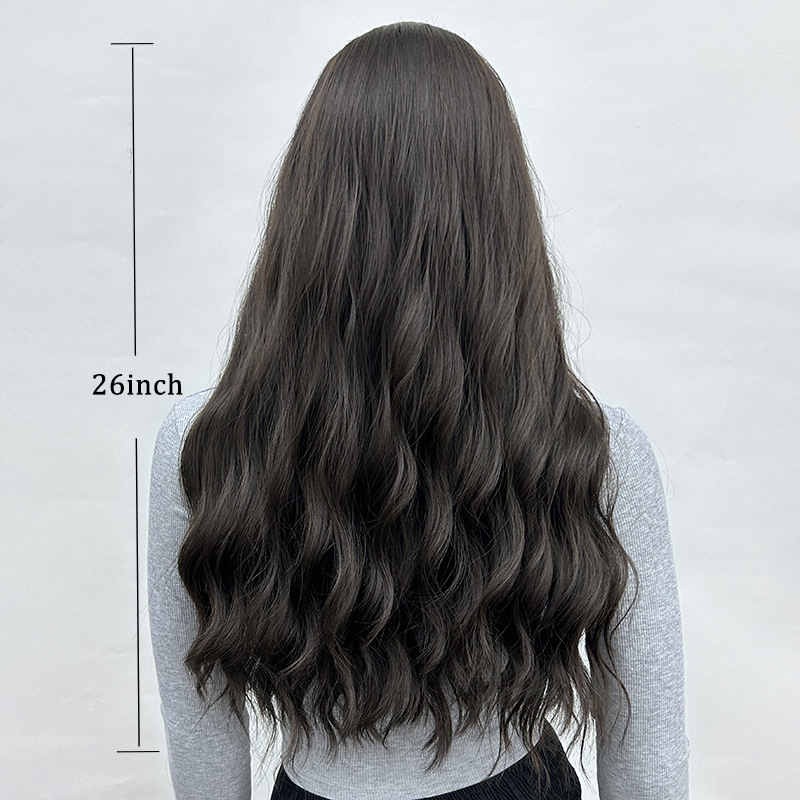 Natural wave wig with bangs